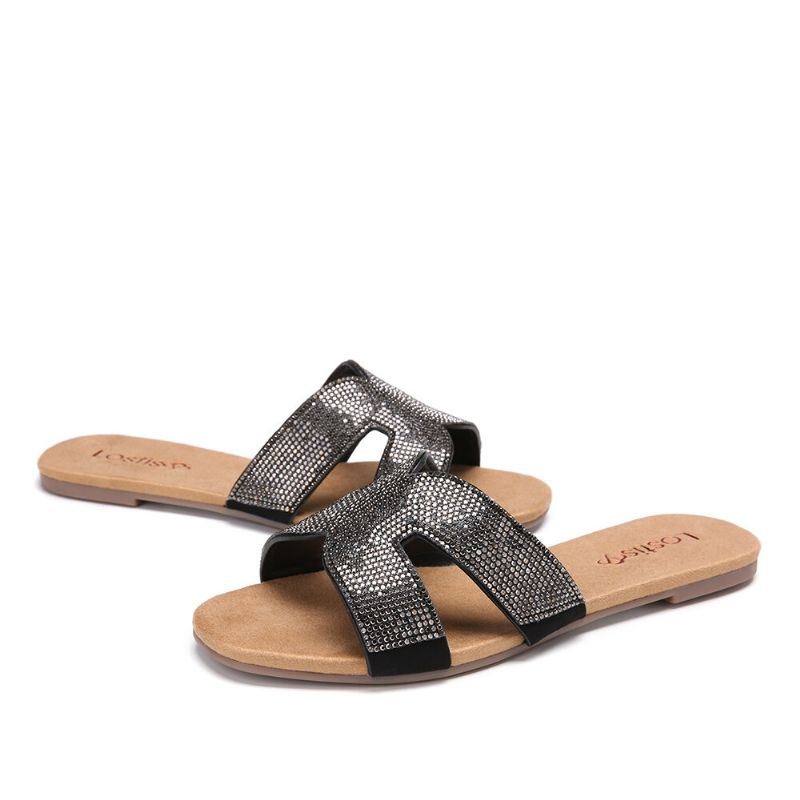 Kobiety Frezowanie Hollow Out Casual Sandały Wsuwane