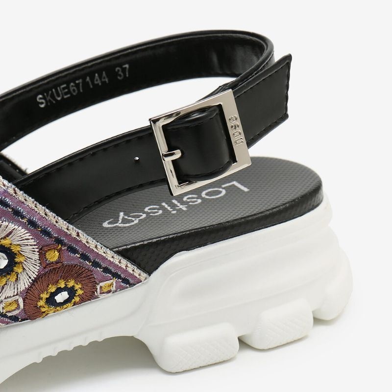 Kobiety Haftowany Pasek Krzyżowy Casual Slingback Sportowe Sandały