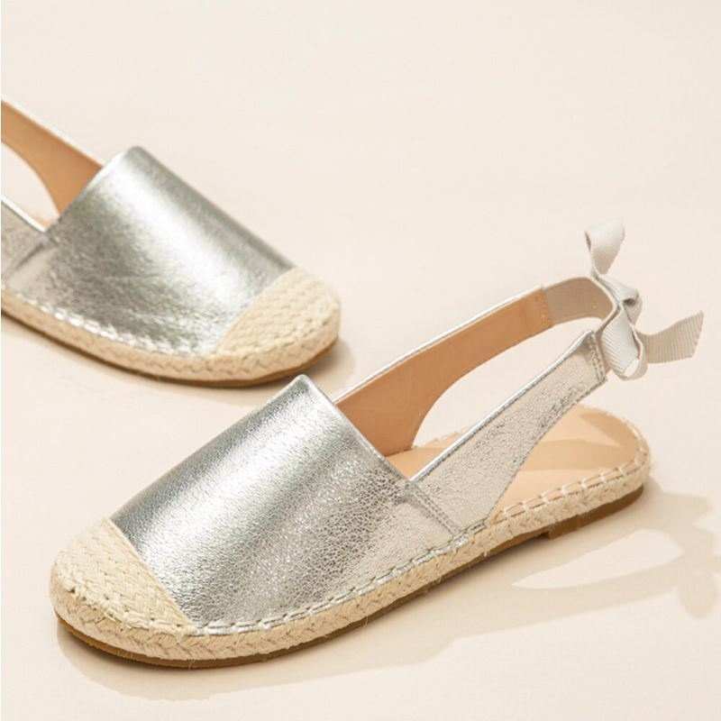 Kobiety Na Co Dzień Z Zamkniętymi Palcami Bowknot Heel Espadryle Łączenie Mieszkania Sandały Rybaka