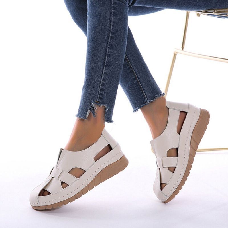 Kobiety Retro Zakryte Toe Antypoślizgowe Lekkie Poślizgowe Sandały Rybaka