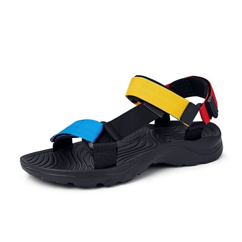 Męskie Wygodne Sandały Plażowe Colorblock Sport Hook Loop