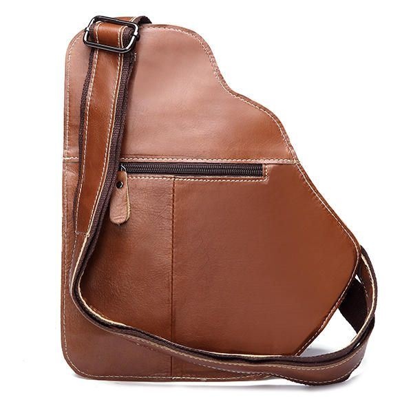Bullcaptain® Męska Torba Na Ramię Z Prawdziwej Skóry Business Casual Outdoor Torba Crossbody Na Klatkę Piersiową Na Ipada Mini