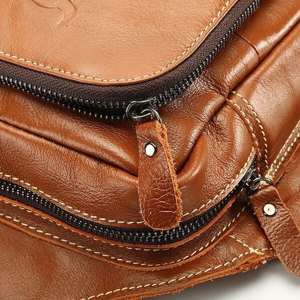 Bullcaptain® Męska Torba Na Ramię Z Prawdziwej Skóry Business Casual Outdoor Torba Crossbody Na Klatkę Piersiową Na Ipada Mini