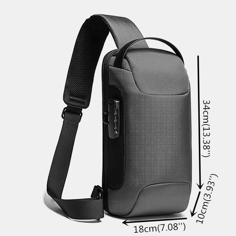 Men Oxford Usb Charging Wielowarstwowa Wodoodporna Zewnętrzna Torba Crossbody Torba Na Klatkę Piersiową Torba Na Ramię
