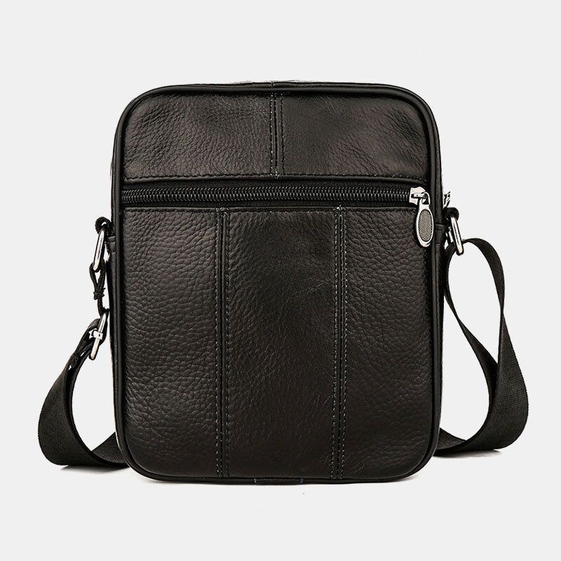 Mężczyźni Multi-pocket Anti-theft Pierwsza Warstwa Skóry Wołowej Crossbody Torby Retro Duża Pojemność Lekka 6.5 Cal Phne Torba Torba Torebka