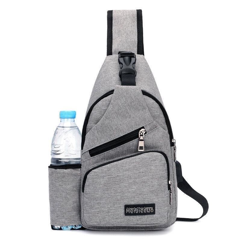 Mężczyźni Oxford Duża Pojemność Casual Outdoor Travel Port Ładowania Usb Torba Na Ramię Torba Na Klatkę Piersiową Torba Crossbody