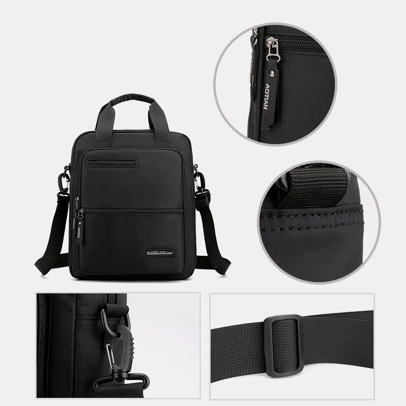 Mężczyźni Oxford Tkaniny O Dużej Pojemności Wodoodporna Multi-carry Wielofunkcyjna 13-calowa Torba Na Laptopa Teczka Torba Na Ramię Torba Crossbody