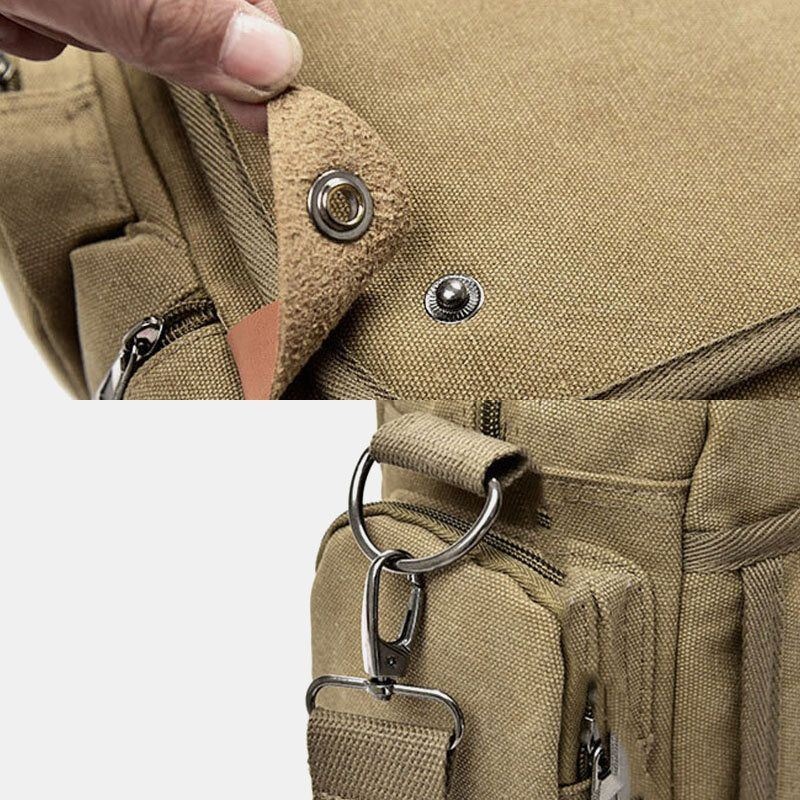 Mężczyźni Płótno O Dużej Pojemności Z Wieloma Kieszeniami Na Co Dzień 13.3 Cala Torba Na Laptopa Torby Crossbody Torba Na Ramię Teczka