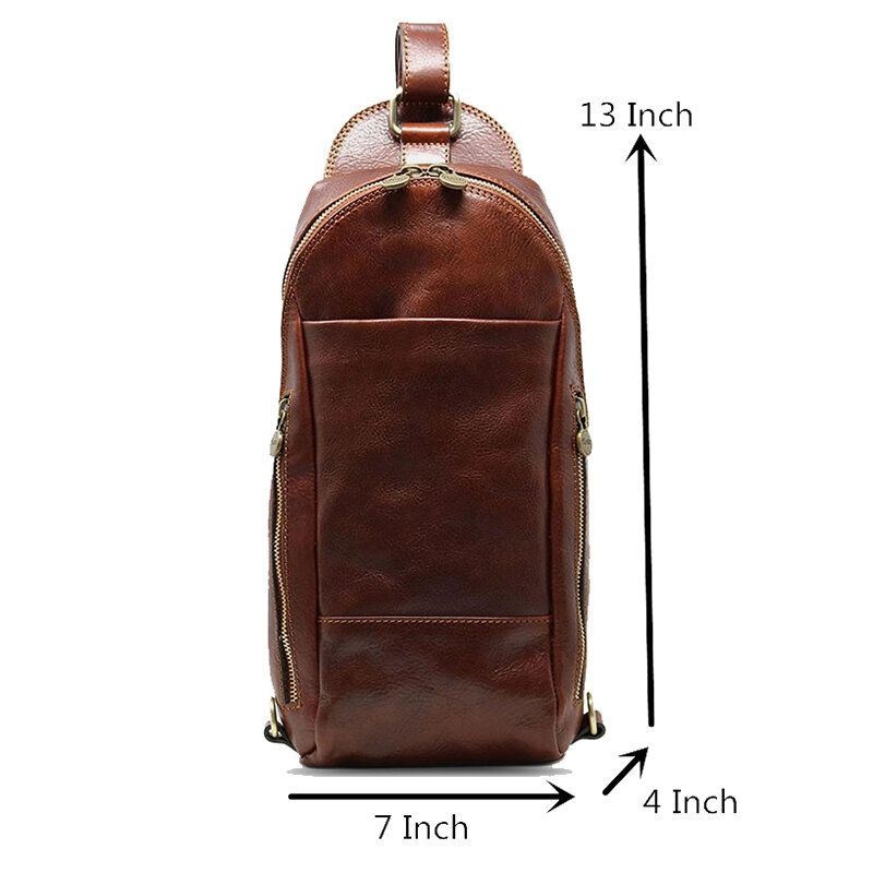 Mężczyźni Pu Leather Anti-theft Vintage Casual Torba Na Ramię Torba Crossbody Torba Na Klatkę Piersiową Torba Na Ramię Hippie Bag