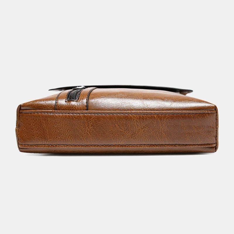 Mężczyźni Pu Skórzana Antykradzieżowa Torba Na Ramię O Dużej Pojemności Retro 6.3-calowa Torba Na Telefon Crossbody Torby