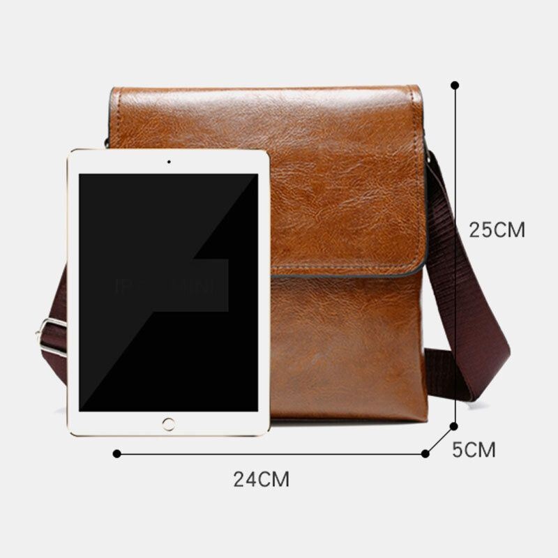 Mężczyźni Pu Skórzana Antykradzieżowa Torba Na Ramię O Dużej Pojemności Retro 6.3-calowa Torba Na Telefon Crossbody Torby