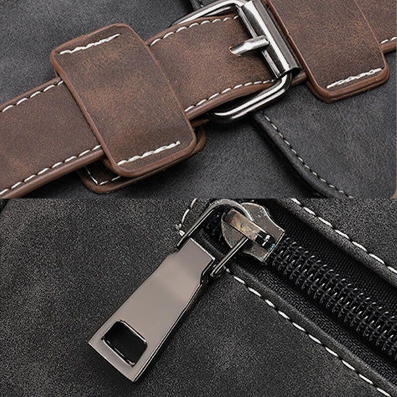 Mężczyźni Pu Skórzane Kieszenie Z Wieloma Kieszeniami Vintage Casual Wodoodporne Oddychające Torby Crossbody Torby Na Ramię