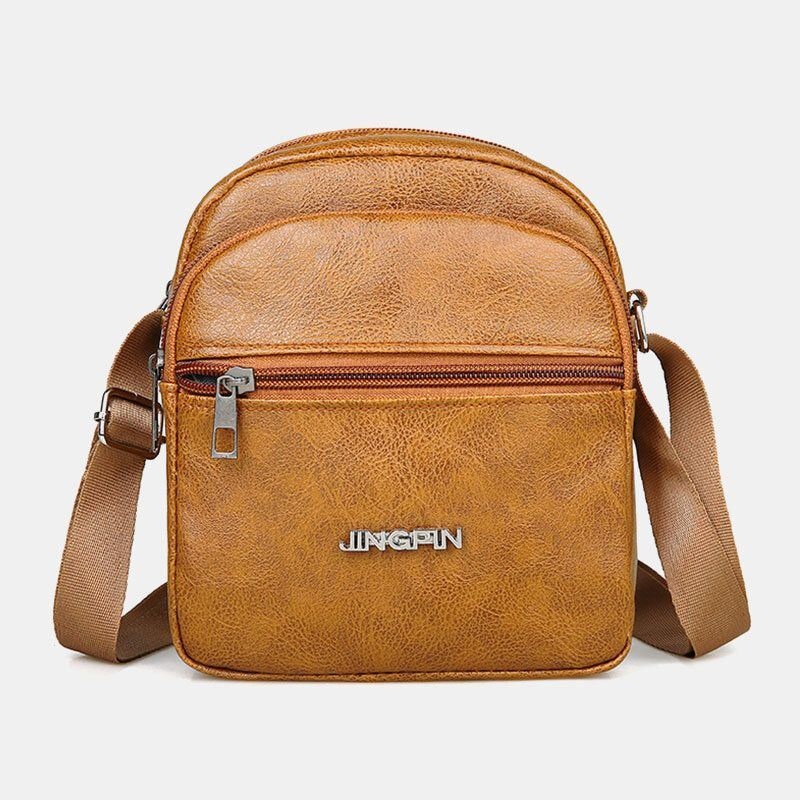 Męska Dwuwarstwowa Dwuwarstwowa Torba Ze Sztucznej Skóry Odporna Na Zużycie Torba Typu Crossbody