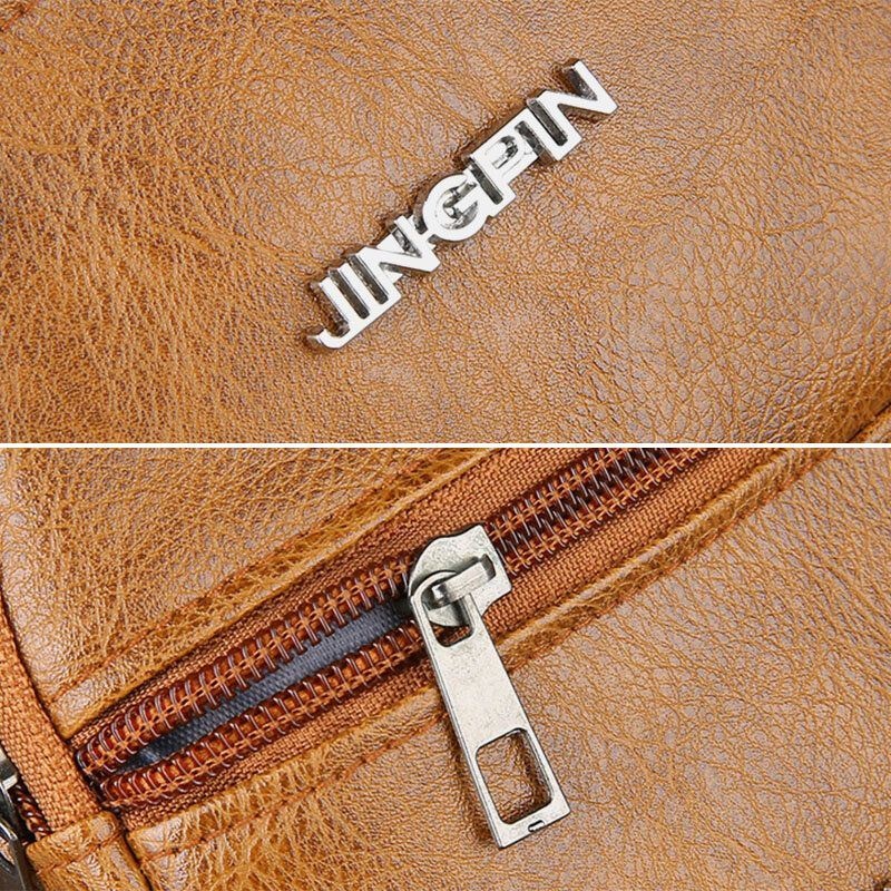 Męska Dwuwarstwowa Dwuwarstwowa Torba Ze Sztucznej Skóry Odporna Na Zużycie Torba Typu Crossbody