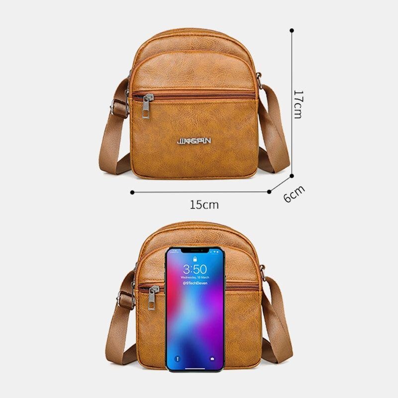 Męska Dwuwarstwowa Dwuwarstwowa Torba Ze Sztucznej Skóry Odporna Na Zużycie Torba Typu Crossbody