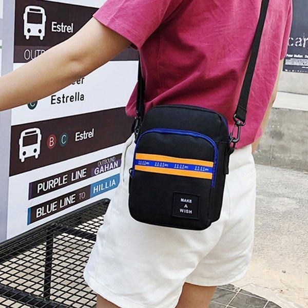 Męska I Damska Torba Crossbody Kolorowe Blokowe Torby Na Zamek Wodoodporne Do Podróży