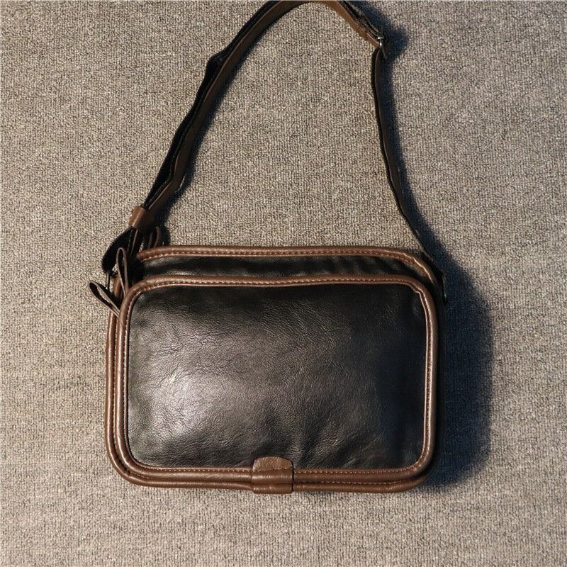 Męska Miękka Skórzana Tylna Antykradzieżowa Kieszonkowa Torebka Crossbody Messenger Torba Na Ramię
