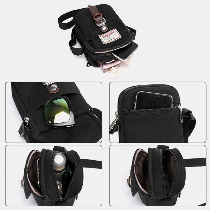 Męska Nylonowa Mini Łatwa Do Przenoszenia Codzienna Torba Na Ramię Crossbody