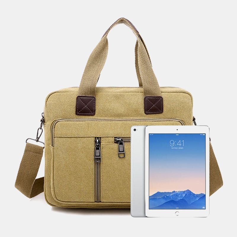 Męska Płócienna Torba Z Wieloma Kieszeniami O Dużej Pojemności Antykradzieżowa Torba Crossbody