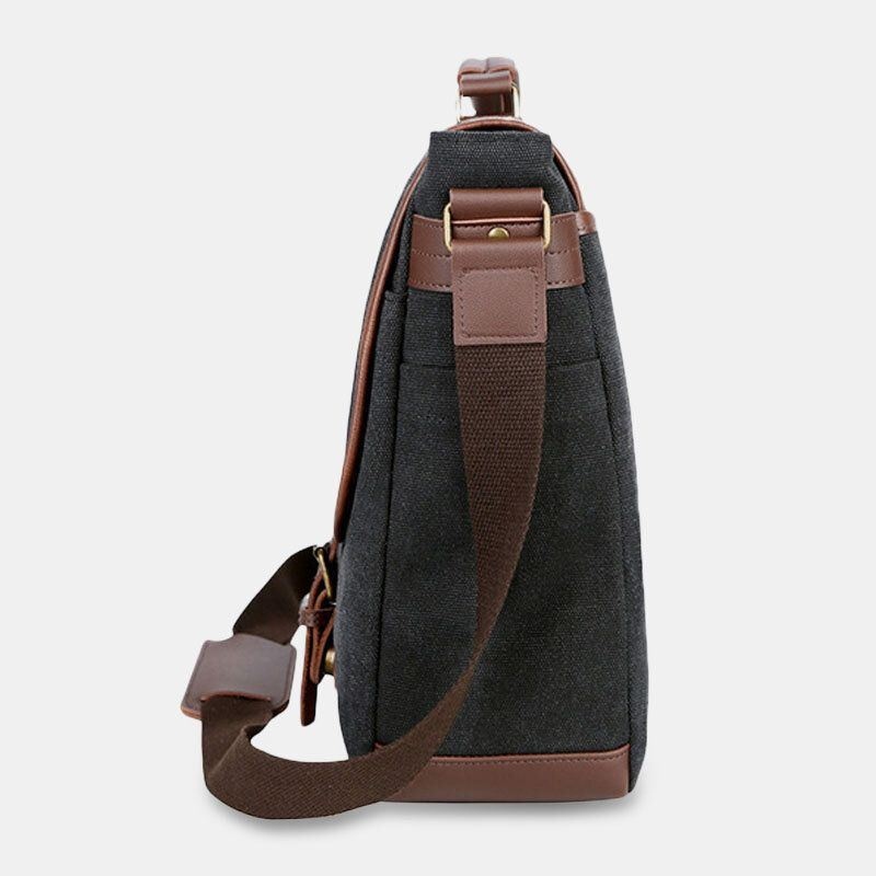 Męska Płócienna Z Wieloma Kieszeniami Odporna Na Zużycie Torba Biznesowa W Stylu Vintage Torba Na Laptopa Torba Crossbody Torebka