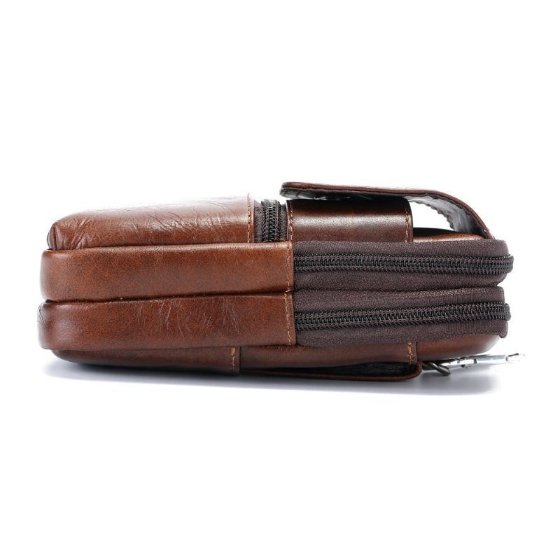 Męska Skóra Bydlęca Minimalistyczna Moda Kieszeń Na Telefon Torba Na Talię Torba Crossbody