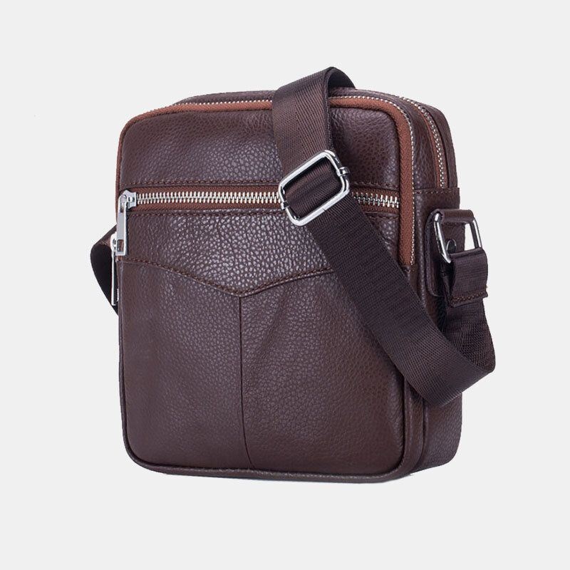 Męska Skórzana Wielofunkcyjna Wodoodporna Torba Antykradzieżowa Na Telefon Torba Crossbody Torba Na Ramię