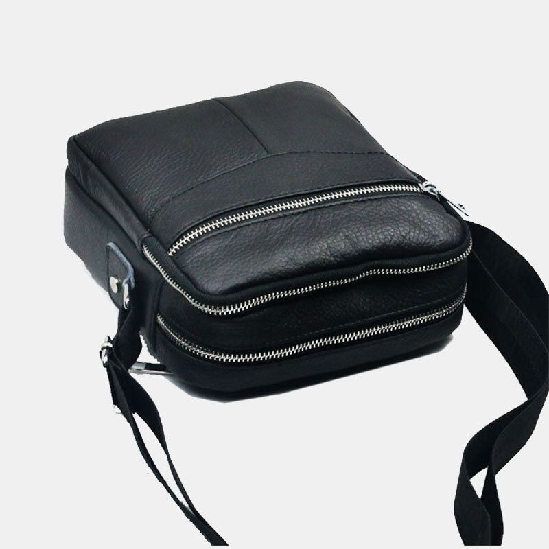 Męska Skórzana Wielofunkcyjna Wodoodporna Torba Antykradzieżowa Na Telefon Torba Crossbody Torba Na Ramię