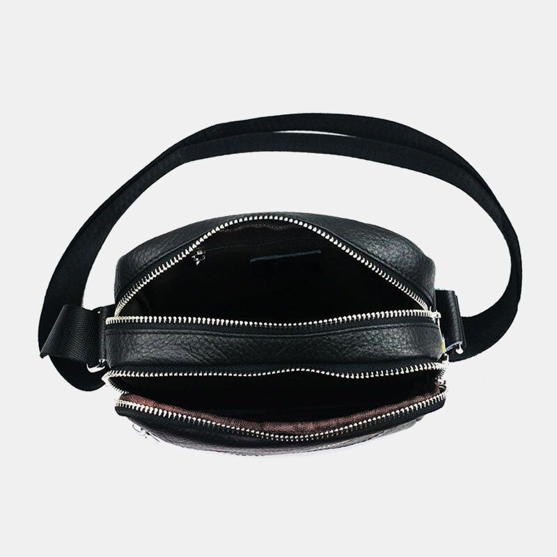 Męska Skórzana Wielofunkcyjna Wodoodporna Torba Antykradzieżowa Na Telefon Torba Crossbody Torba Na Ramię