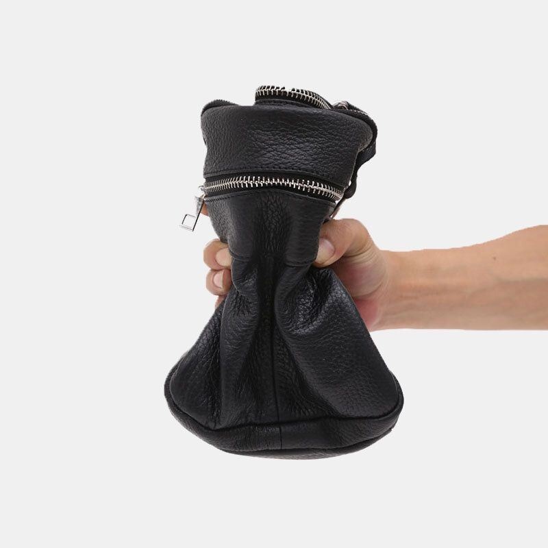 Męska Skórzana Wielofunkcyjna Wodoodporna Torba Antykradzieżowa Na Telefon Torba Crossbody Torba Na Ramię