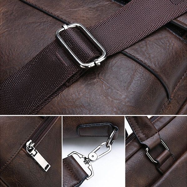 Męska Torba Biznesowa W Stylu Vintage Ze Sztucznej Skóry Torba Crossbody Torba Do Pracy Biurowej