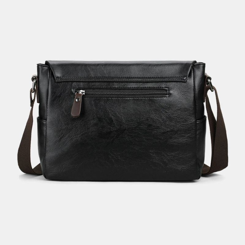 Męska Torba Na Ramię W Stylu Vintage Z Wieloma Kieszeniami Ze Skóry Pu O Dużej Pojemności