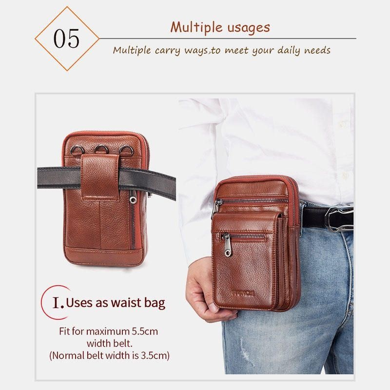 Męska Torba Na Talię Z Prawdziwej Skóry Torba Na Ramię Crossbody