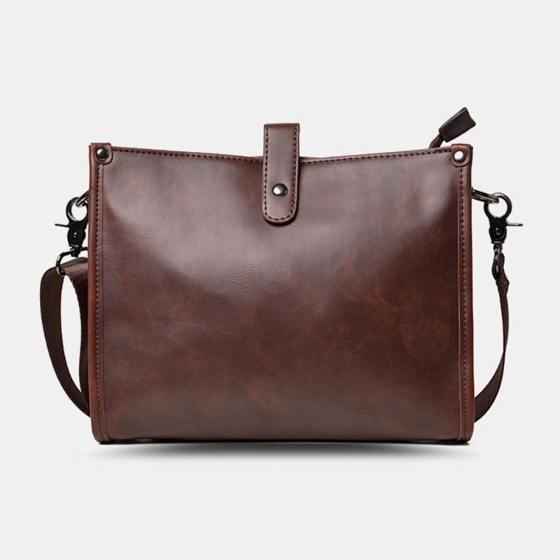 Męska Torba Typu Crossbody O Dużej Pojemności W Stylu Vintage Faux Leather Wear Torba Na Ramię
