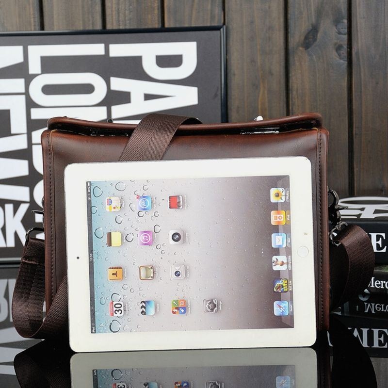 Męska Torba Typu Crossbody O Dużej Pojemności W Stylu Vintage Ze Skóry Pu Torba Na Ramię