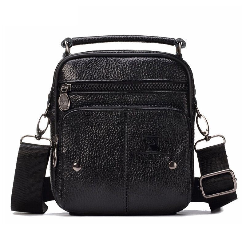 Męska Torba Z Prawdziwej Skóry Mała Luksusowa Marka Zipper Designer Casual Torba Na Ramię