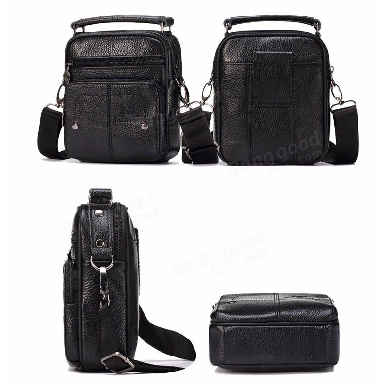 Męska Torba Z Prawdziwej Skóry Mała Luksusowa Marka Zipper Designer Casual Torba Na Ramię