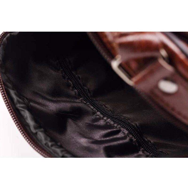 Męska Torba Z Prawdziwej Skóry Mała Luksusowa Marka Zipper Designer Casual Torba Na Ramię