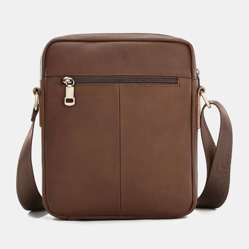 Męska Torba Z Prawdziwej Skóry O Dużej Pojemności Vintage Casual 6.5-calowa Torba Na Telefon Torba Crossbody Torba Na Ramię Torba Kurierska