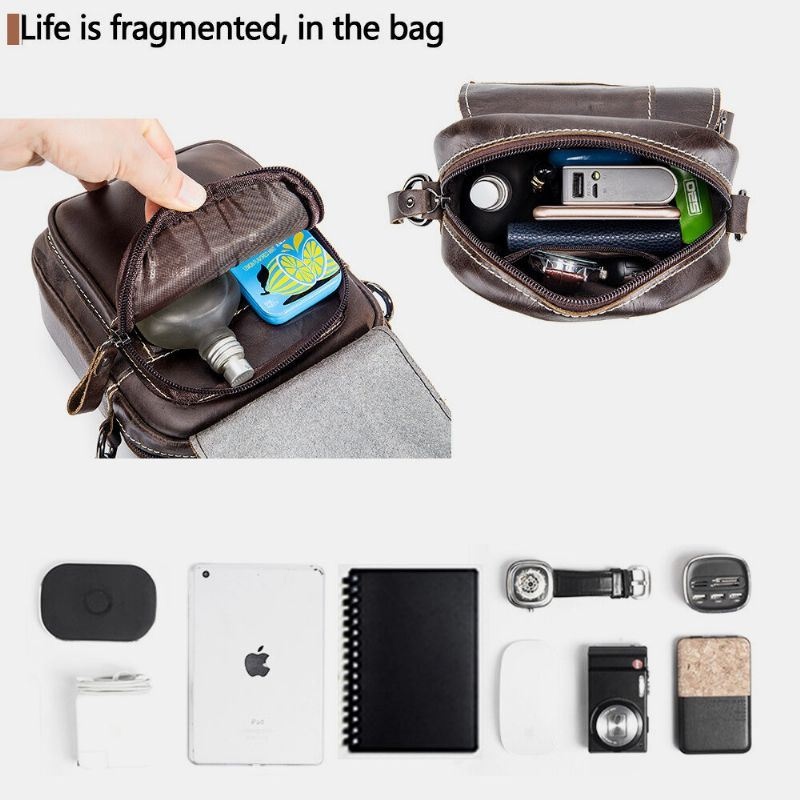 Męska Torba Z Prawdziwej Skóry Odporna Na Zużycie O Dużej Pojemności W Stylu Vintage Ze Skóry Wołowej Crossbody Torba Na Ramię Pojedyncza Torba