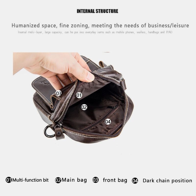 Męska Torba Z Prawdziwej Skóry Odporna Na Zużycie O Dużej Pojemności W Stylu Vintage Ze Skóry Wołowej Crossbody Torba Na Ramię Pojedyncza Torba