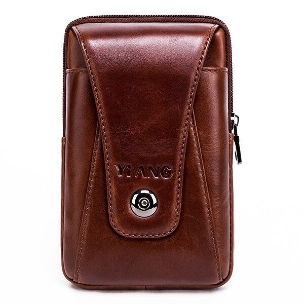 Męska Torba Z Prawdziwej Skóry W Stylu Vintage Torba Biznesowa Crossbody Torba Na Telefon Komórkowy Na 6-calowe Telefony