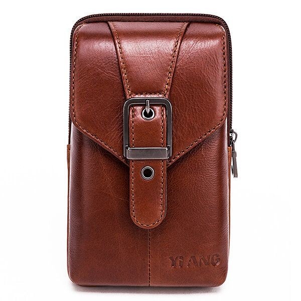 Męska Torba Z Prawdziwej Skóry W Stylu Vintage Torba Biznesowa Crossbody Torba Na Telefon Komórkowy Na 6-calowe Telefony