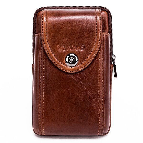 Męska Torba Z Prawdziwej Skóry W Stylu Vintage Torba Biznesowa Crossbody Torba Na Telefon Komórkowy Na 6-calowe Telefony