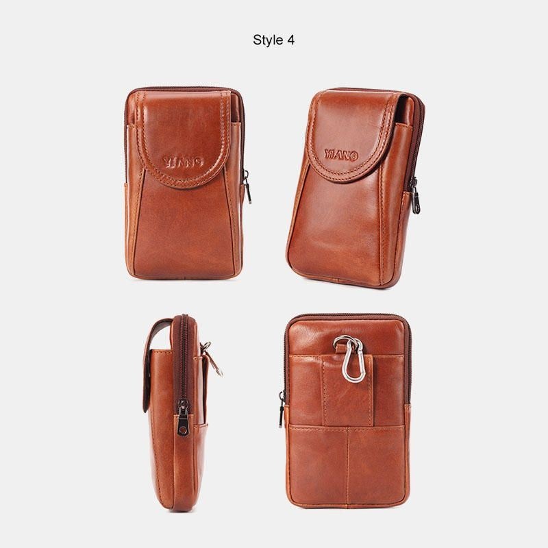 Męska Torba Z Prawdziwej Skóry W Stylu Vintage Torba Na Pasek Torba Na Telefon