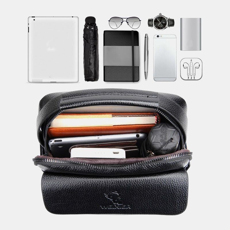 Męska Torebka Ze Sztucznej Skóry Busienss Retro Multi-carry Crossbody Bag