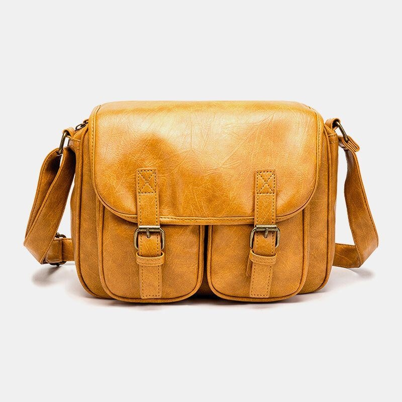 Męska Wodoodporna Torba Z Wieloma Kieszeniami W Stylu Vintage I Ze Sztucznej Skóry Z Klapką