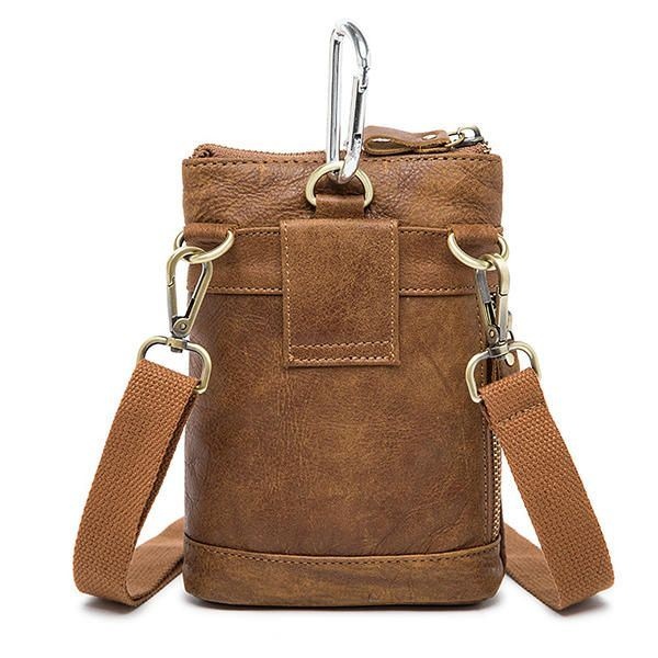 Saszetka Na Talię Z Prawdziwej Skóry Pierwsza Warstwa Skórzana Wypoczynek Torba Na Telefon W Stylu Retro Torba Crossbody Dla Mężczyzn