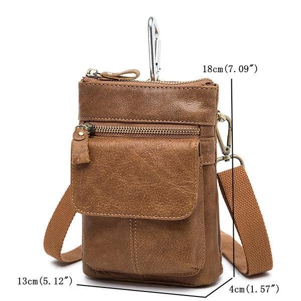 Saszetka Na Talię Z Prawdziwej Skóry Pierwsza Warstwa Skórzana Wypoczynek Torba Na Telefon W Stylu Retro Torba Crossbody Dla Mężczyzn