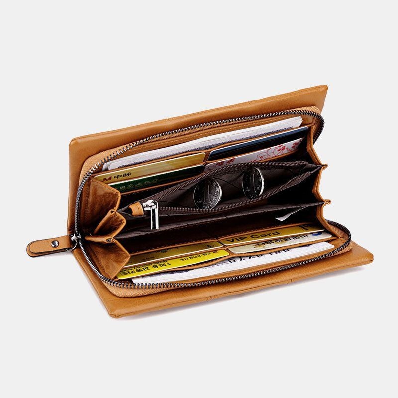 Kobiety Faux Leather Retro Duża Pojemność 6.3 Cala Torba Na Telefon Wielo-slotowy Uchwyt Na Karty Portfel Ze Sprzęgłem