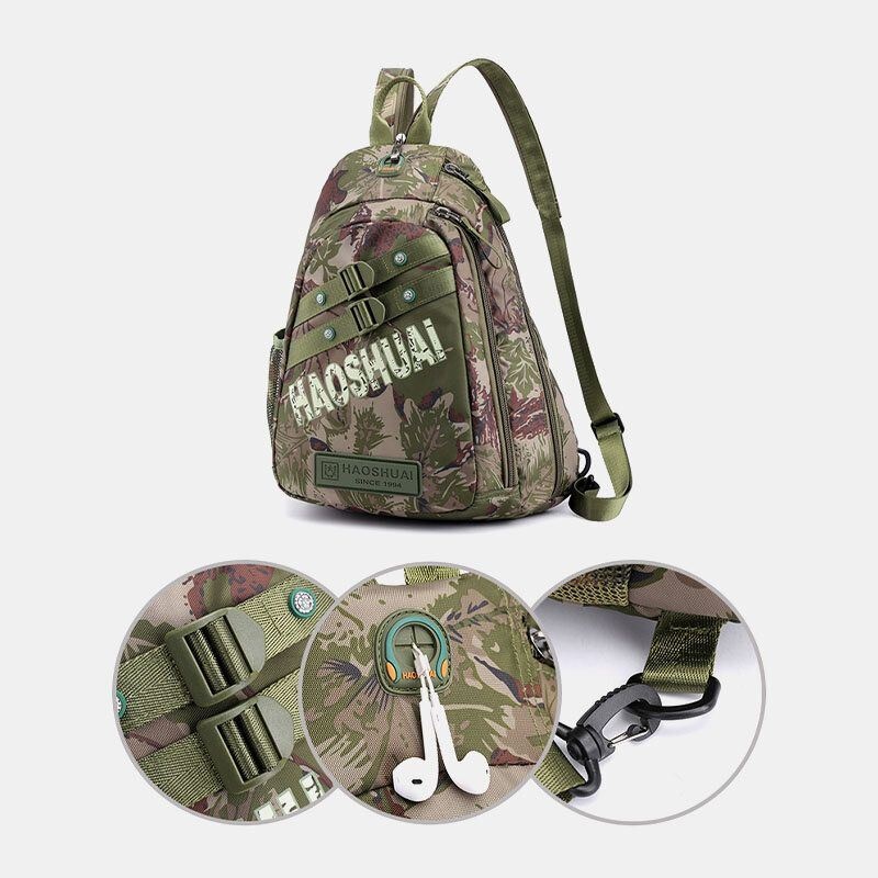 Mężczyźni Kamuflaże Wielofunkcyjna Duża Pojemność Wodoodporna Sportowa Torba Na Klatkę Piersiową Torba Na Ramię Torba Crossbody Plecak
